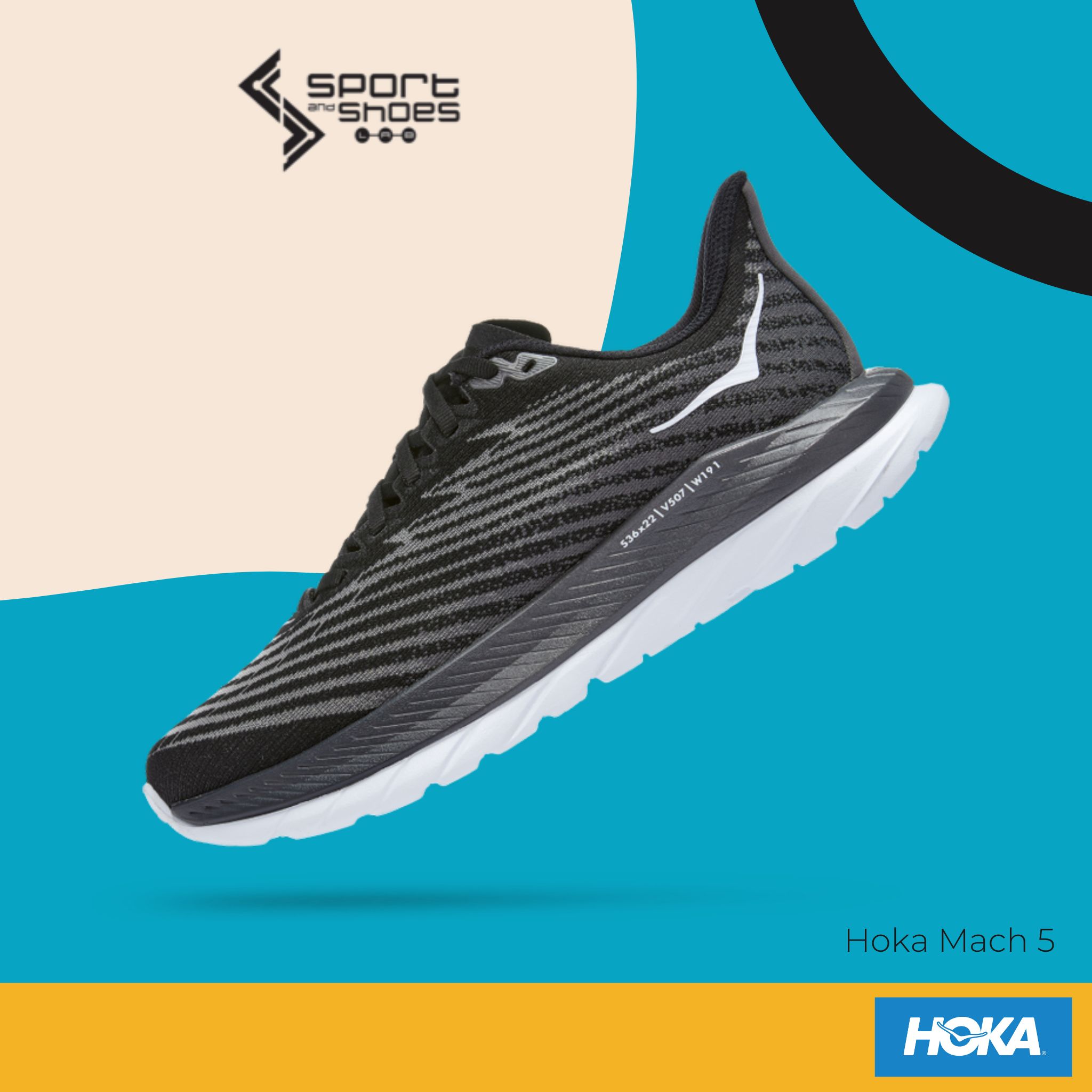 Hoka Mach5 WIDE (M)(1136677-BCSTL)